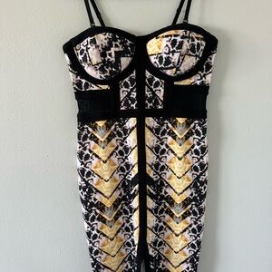 Material Girl Black and Pink Dress